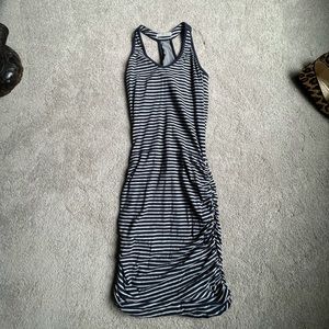 Athleta Radrhe striped tee ruched dress